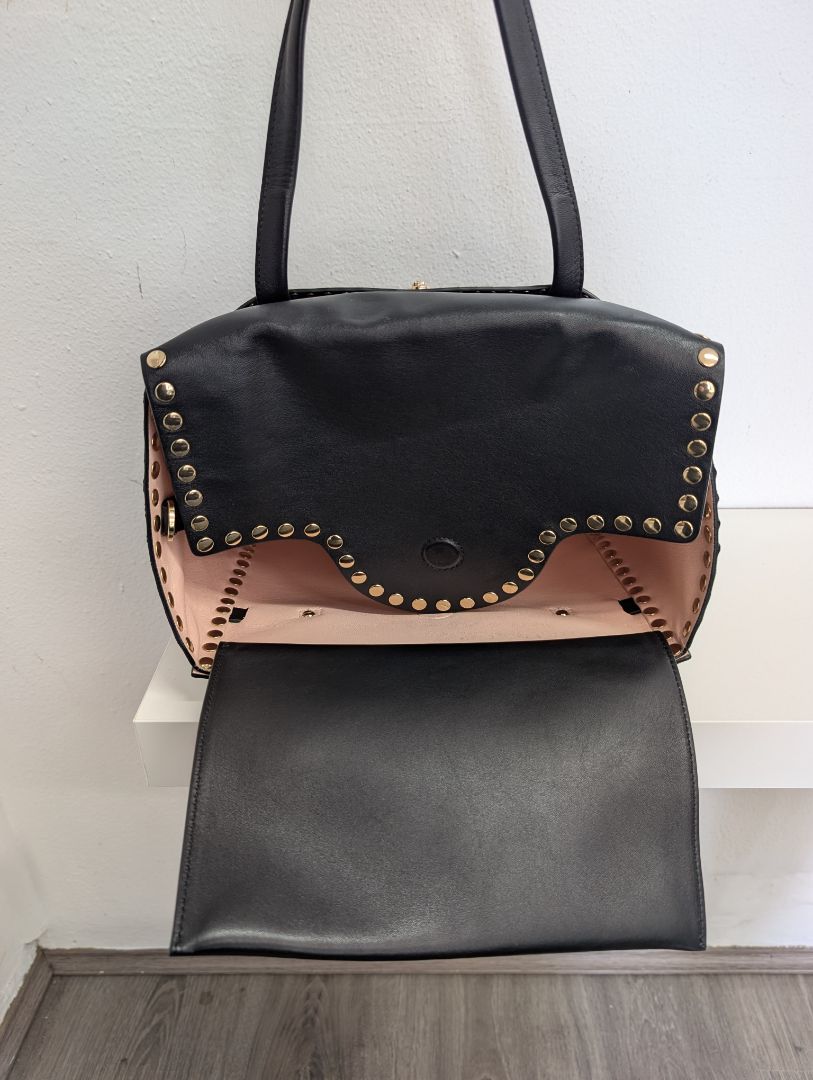 Versace Linea Signature Studded Shopper Tote Bag