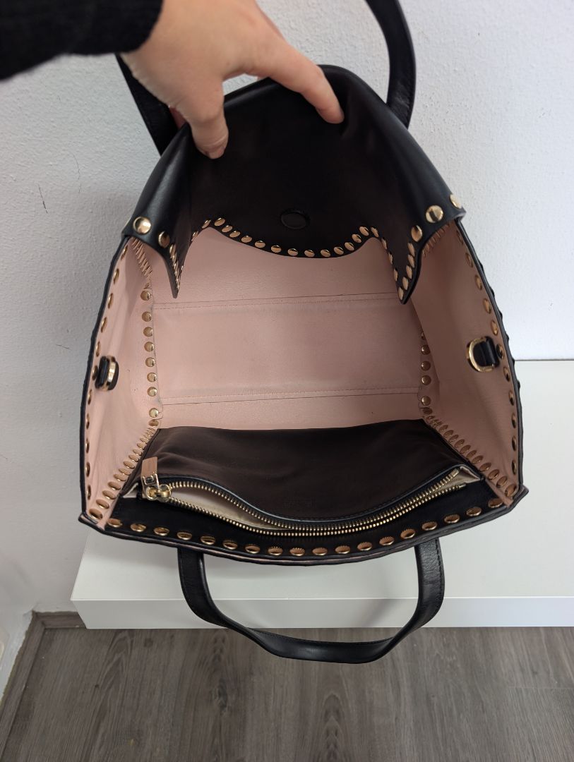 Versace Linea Signature Studded Shopper Tote Bag