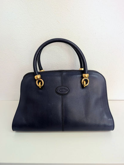 Tods Navy Seller Bowler Bag