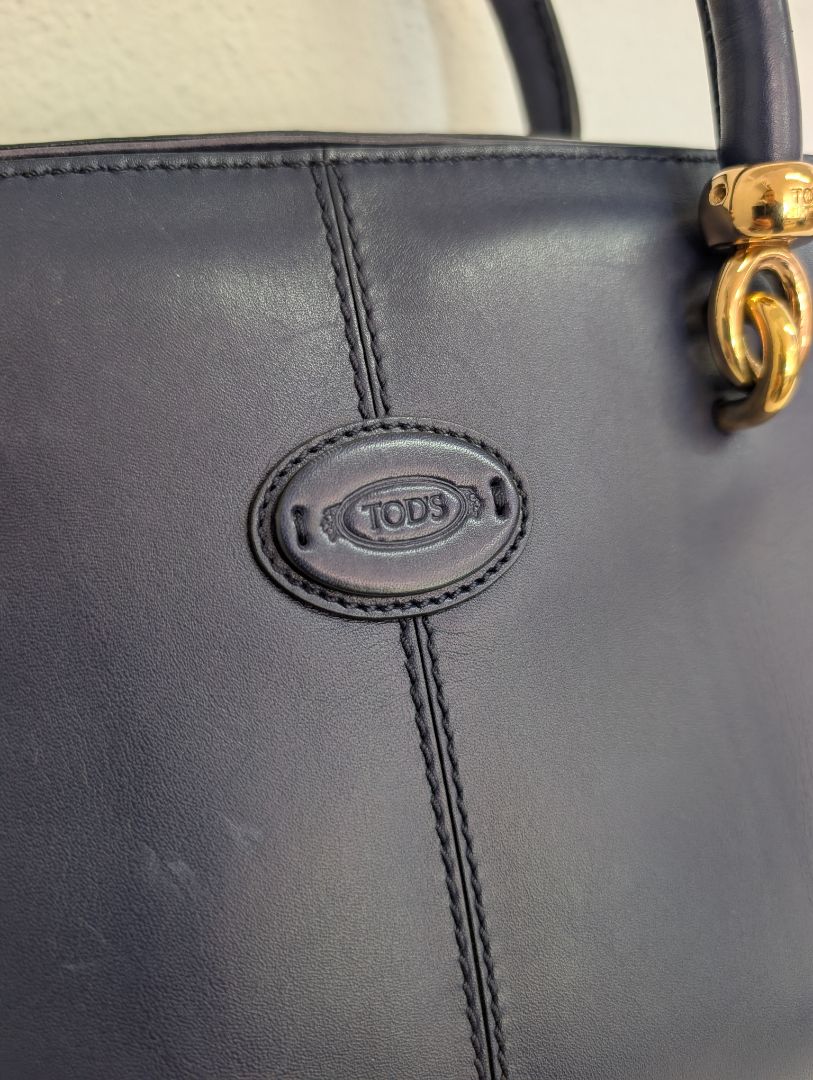 Tods Navy Seller Bowler Bag