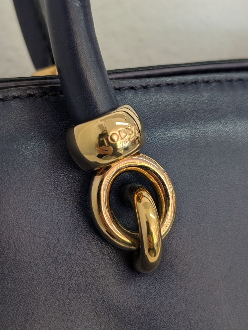 Tods Navy Seller Bowler Bag