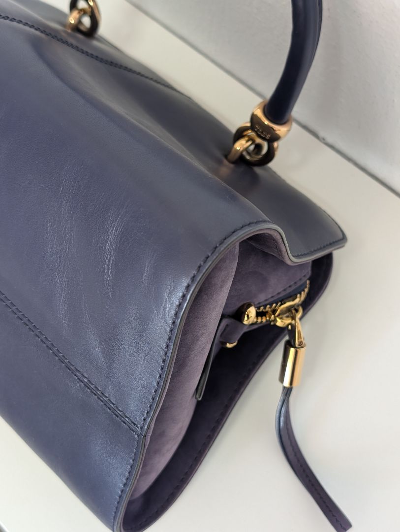 Tods Navy Seller Bowler Bag