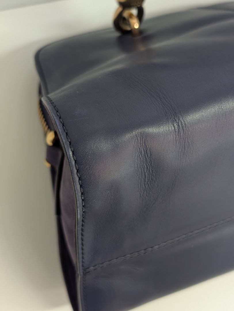 Tods Navy Seller Bowler Bag