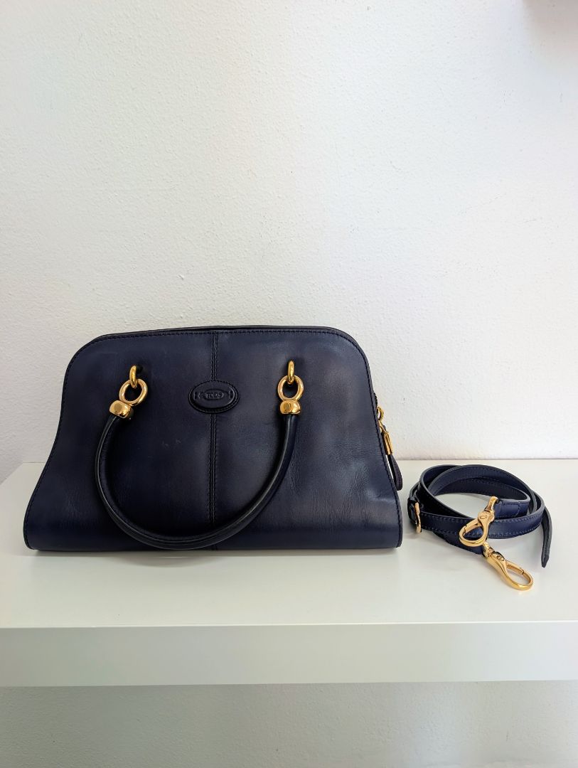 Tods Navy Seller Bowler Bag