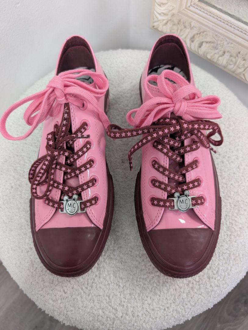 Converse x Miley Cyrus Pink Patent Sneakers. Size 38.