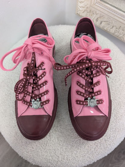 Converse x Miley Cyrus Pink Patent Sneakers. Size 38.