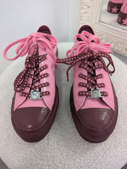 Converse x Miley Cyrus Pink Patent Sneakers. Size 38.
