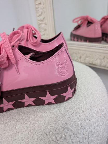 Converse x Miley Cyrus Pink Patent Sneakers. Size 38.