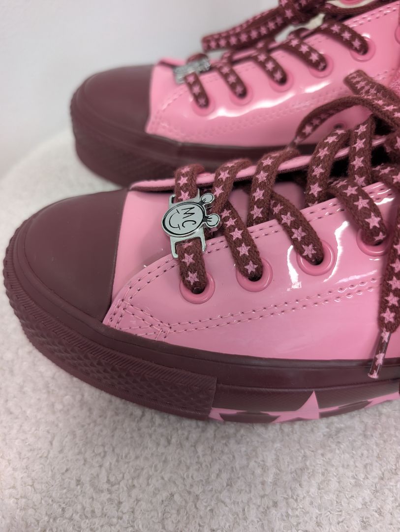 Converse x Miley Cyrus Pink Patent Sneakers. Size 38.