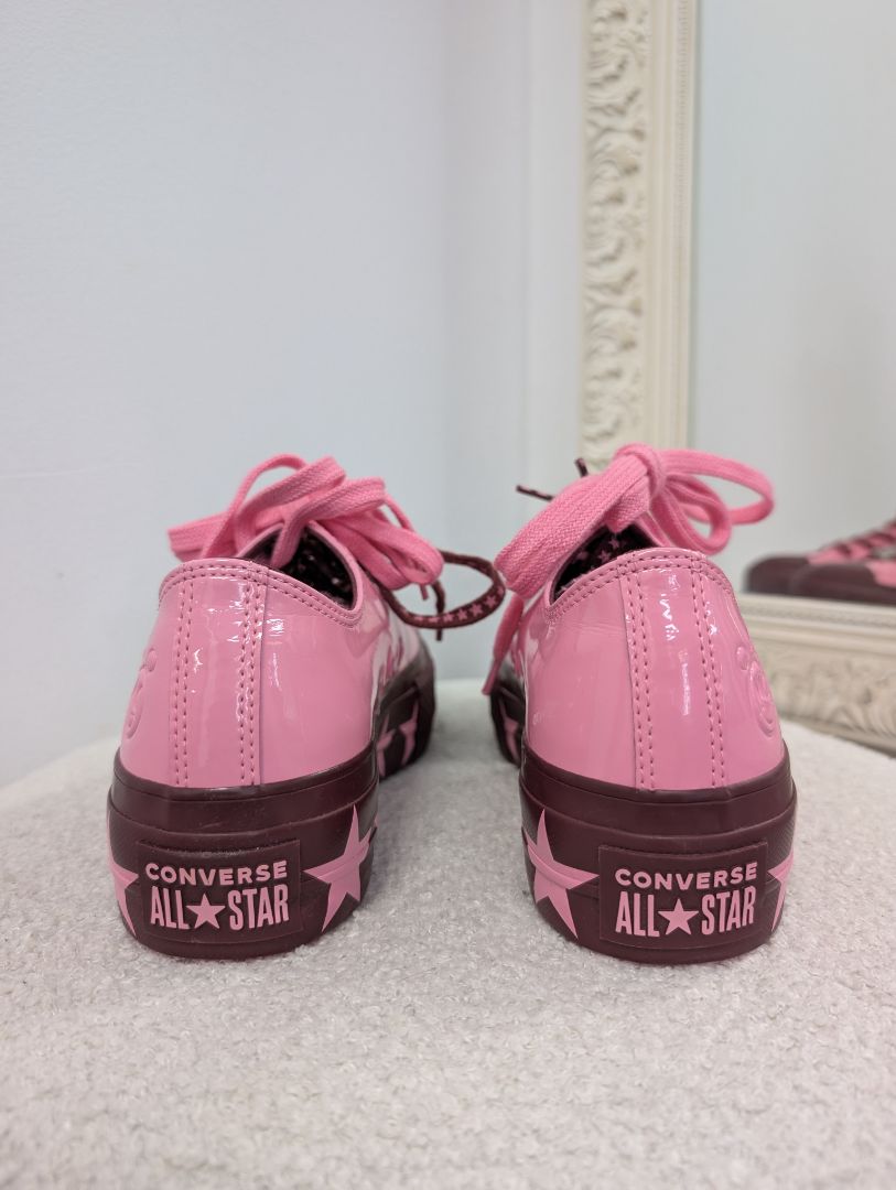 Converse x Miley Cyrus Pink Patent Sneakers. Size 38.
