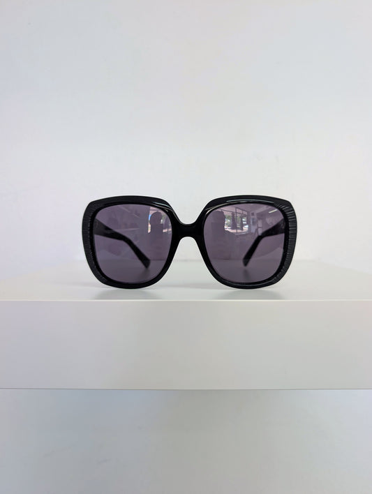 Christian Dior Black Taffetas Oversized Sunglasses