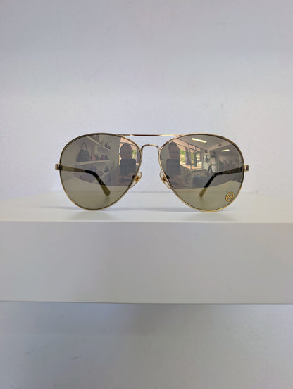 Michael Kors Gold Mirrored Aviator Sunglasses