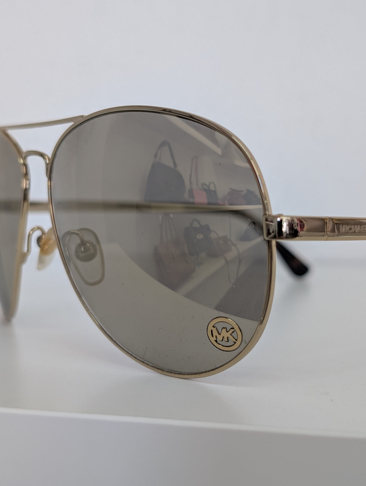 Michael Kors Gold Mirrored Aviator Sunglasses
