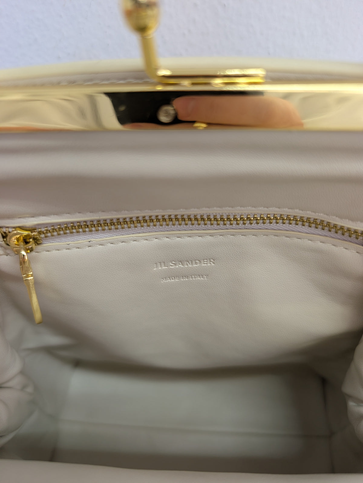 Jil Sander Goji Bamboo Handle Leather Bag
