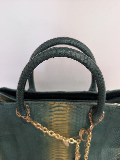 Suzette Green andf Gold Python Leather Bag