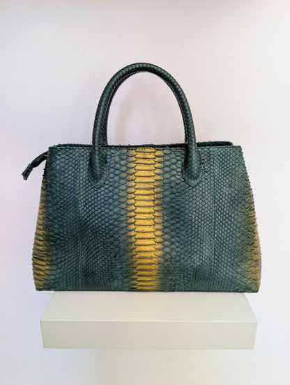 Suzette Green andf Gold Python Leather Bag