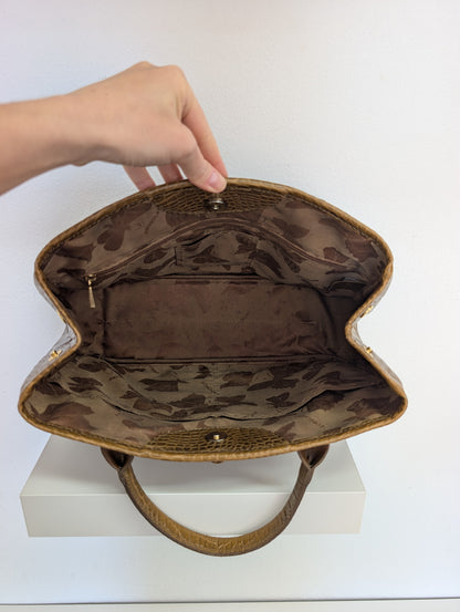 Longchamp Tan Croc Tote Bag