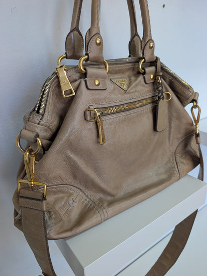 Prada Vitello Shine Satchel Bag