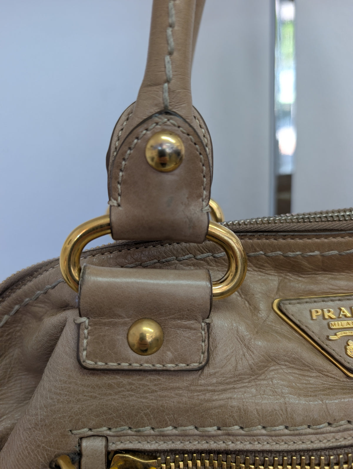 Prada Vitello Shine Satchel Bag