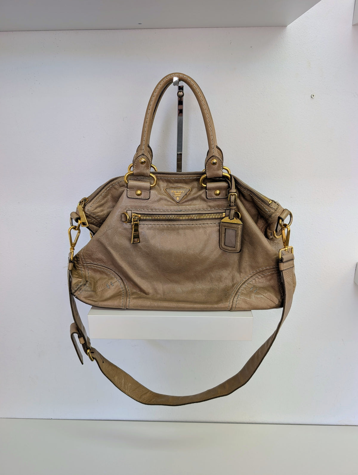 Prada Vitello Shine Satchel Bag