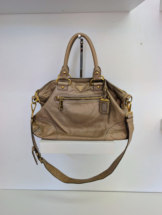 Prada Vitello Shine Satchel Bag
