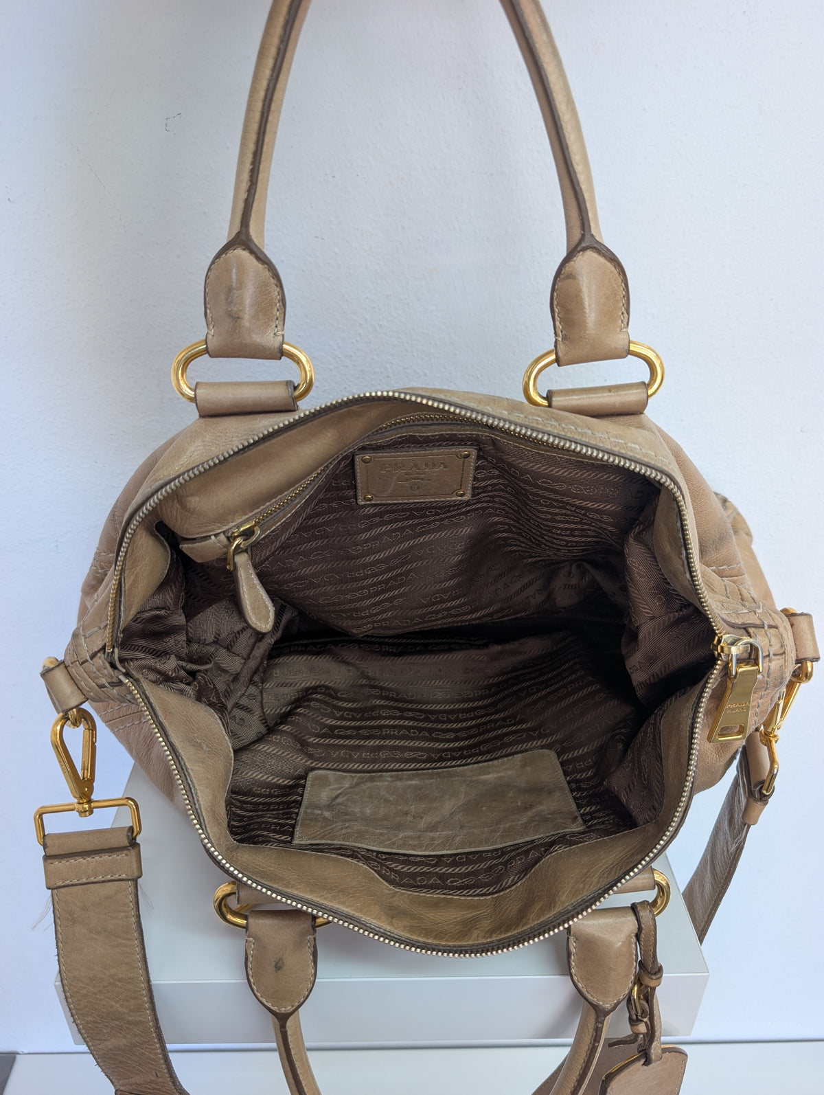 Prada Vitello Shine Satchel Bag