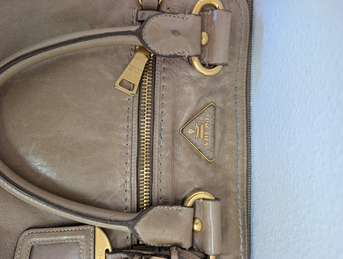 Prada Vitello Shine Satchel Bag