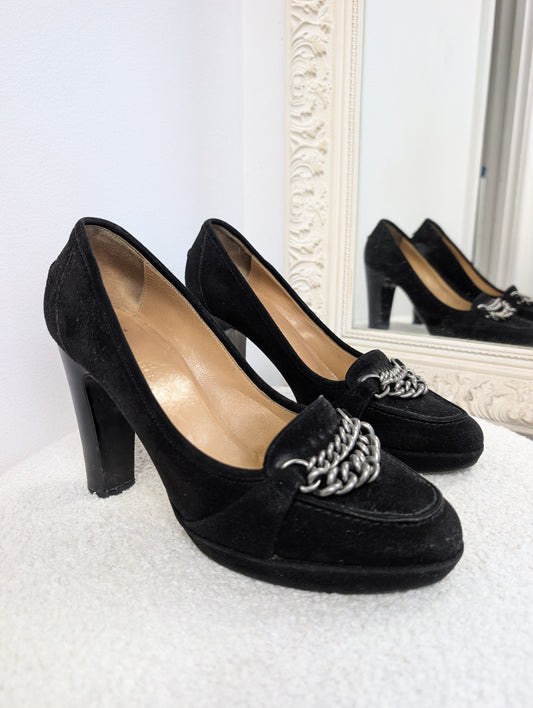 Hermes Chaine Chaussures Block Heel Pumps. Size 39.