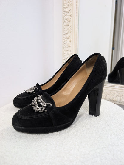 Hermes Chaine Chaussures Block Heel Pumps. Size 39.