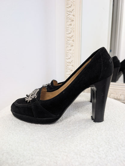 Hermes Chaine Chaussures Block Heel Pumps. Size 39.