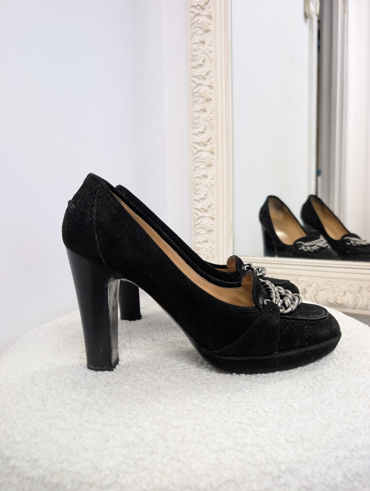 Hermes Chaine Chaussures Block Heel Pumps. Size 39.