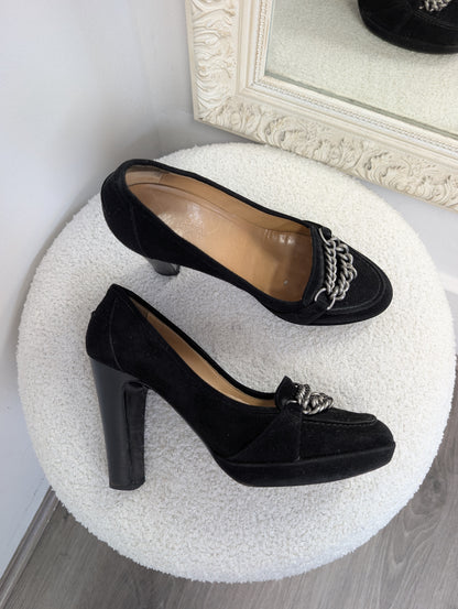 Hermes Chaine Chaussures Block Heel Pumps. Size 39.