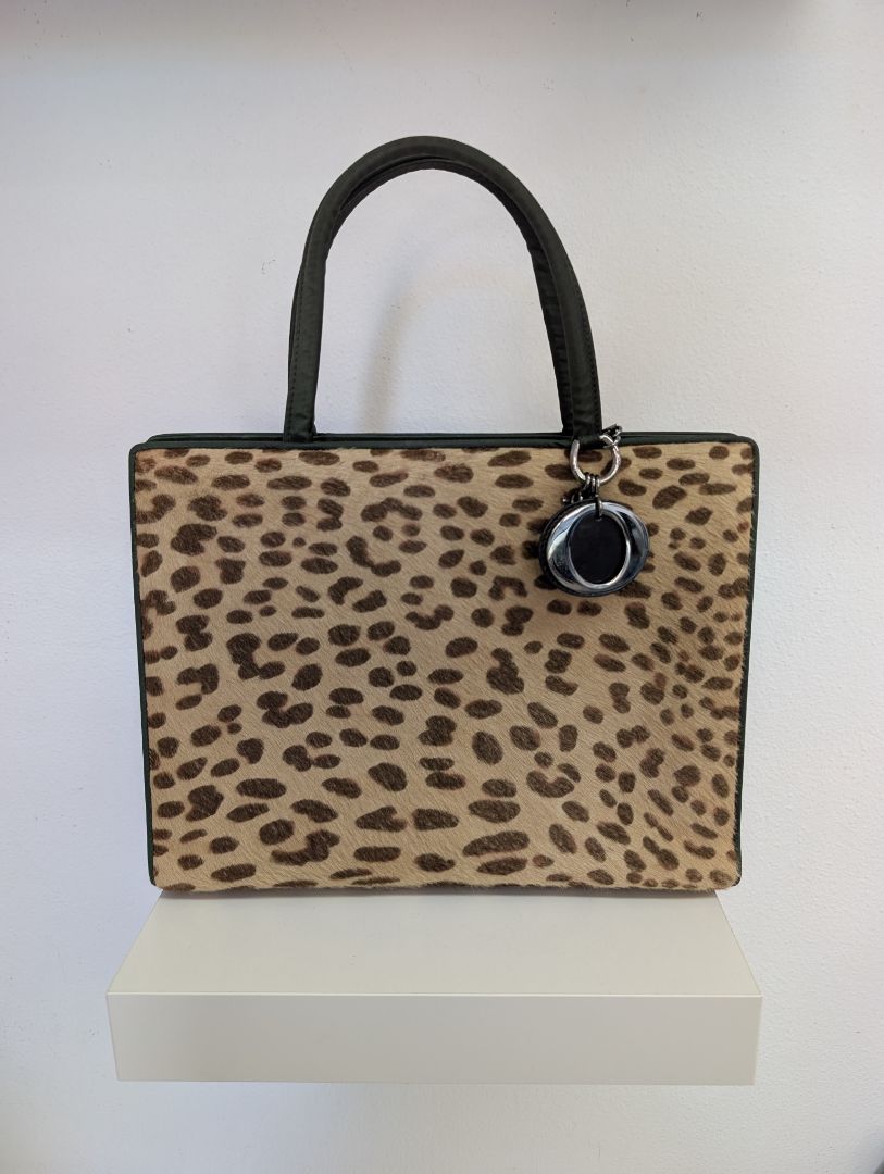 Christian Dior Calf Hair Leopard Print Tote Bag