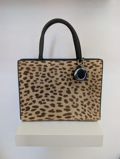 Christian Dior Calf Hair Leopard Print Tote Bag
