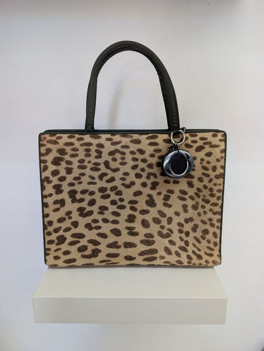 Christian Dior Calf Hair Leopard Print Tote Bag