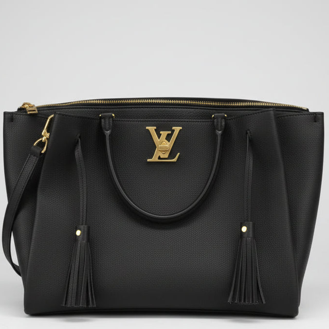 Louis Vuitton Lockmeto Black Leather Bag