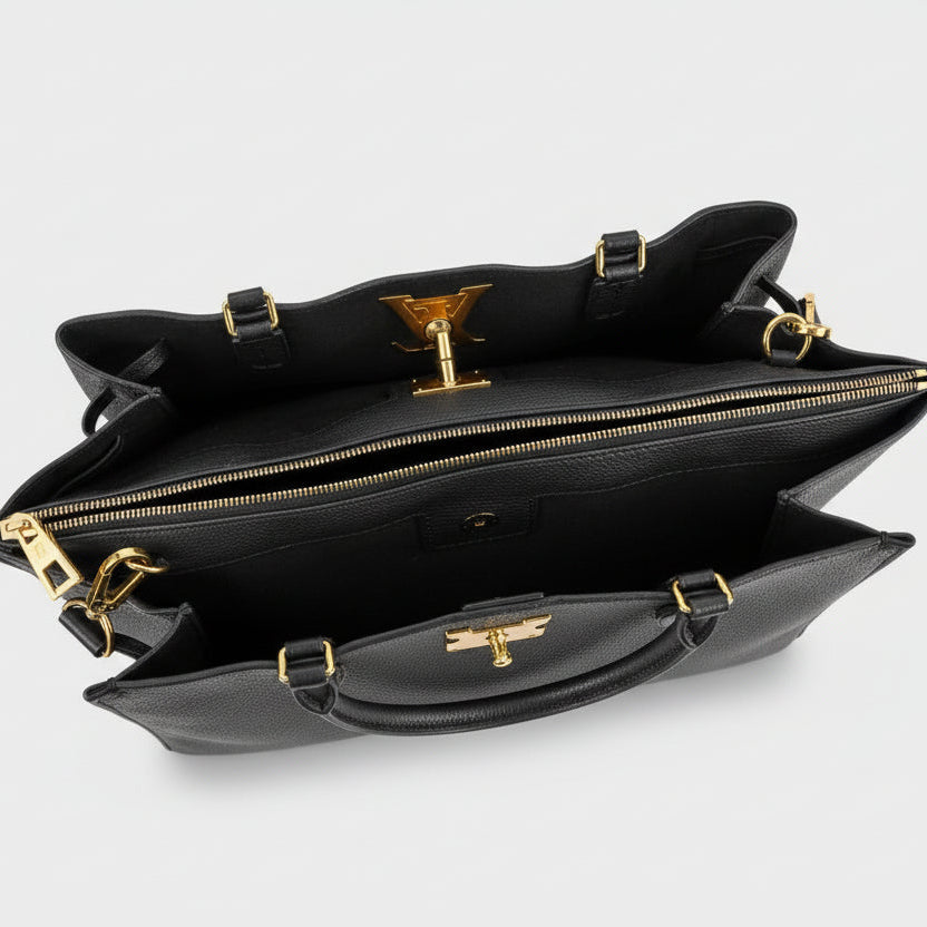 Louis Vuitton Lockmeto Black Leather Bag